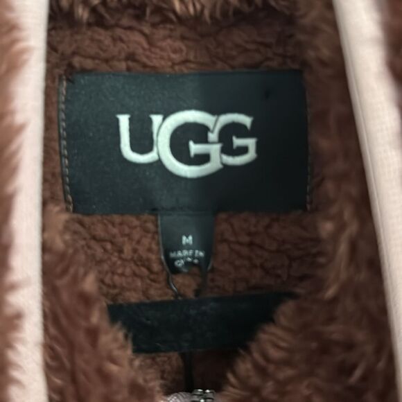 NWT- UGG-Marlene Sherpa Jacket II- pink and brown- Size medium - Picture 7 of 12